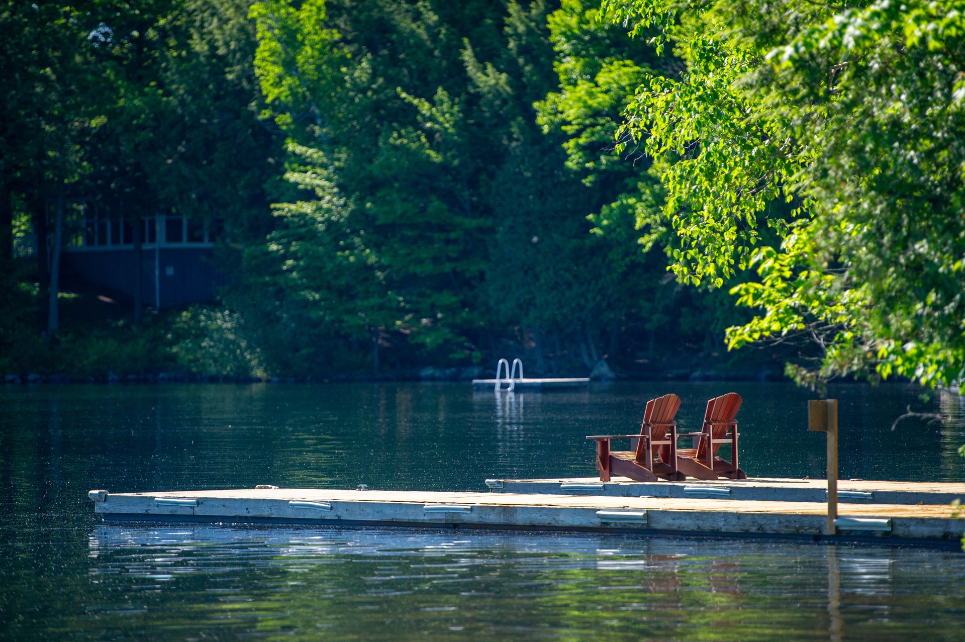 Muskoka chairs on dock